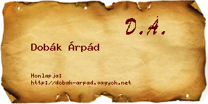 Dobák Árpád névjegykártya