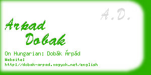 arpad dobak business card